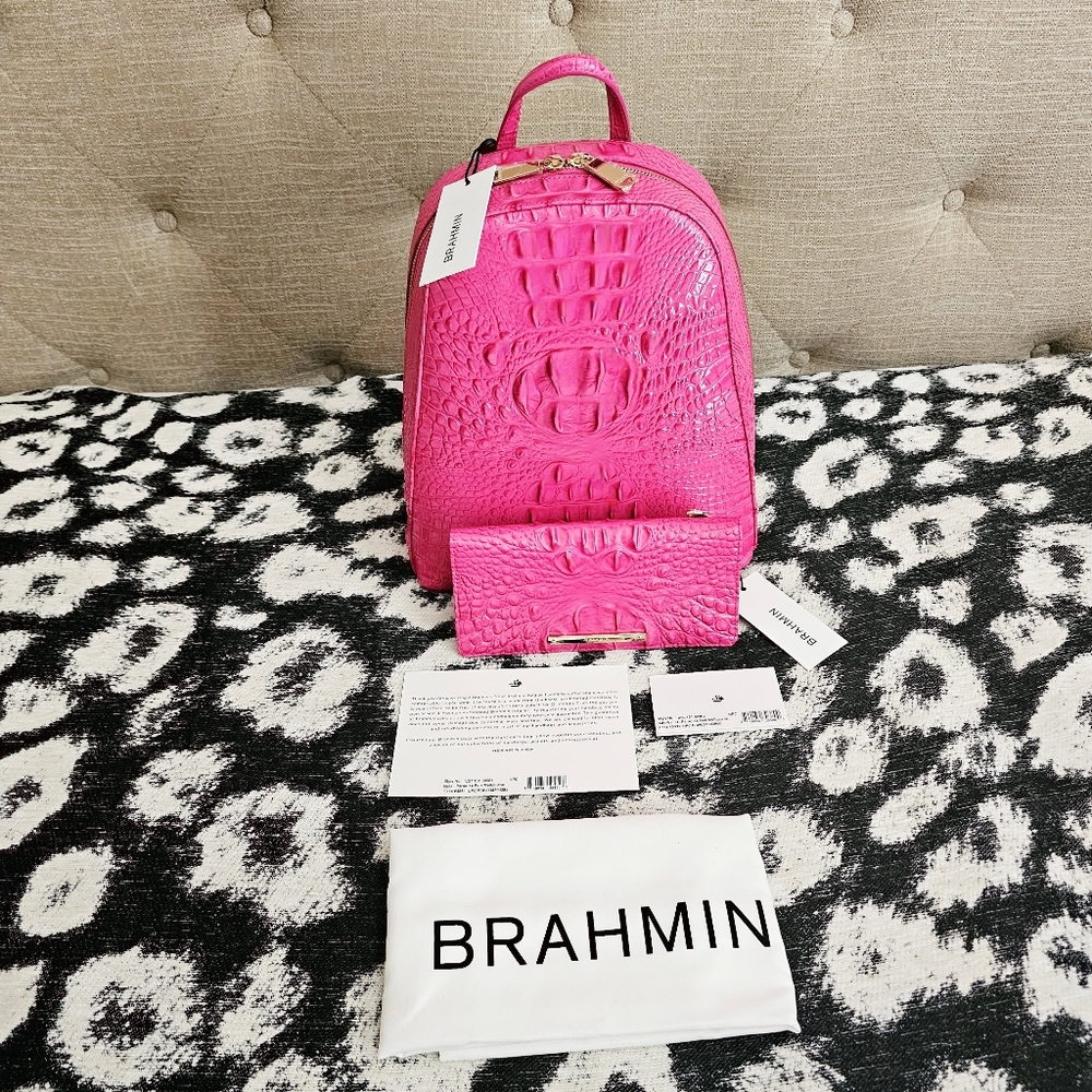 NWT Brahmin PARADISE PINK Nola w/ Ady Wallet